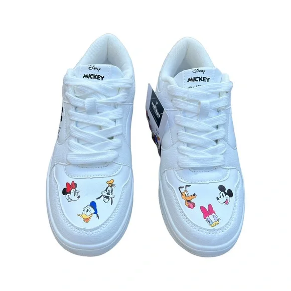 NEW / NEVER WORN Disney Mickey Mouse & Friends White Low-Top Sneaker Womenâs 7 - Picture 4 of 9